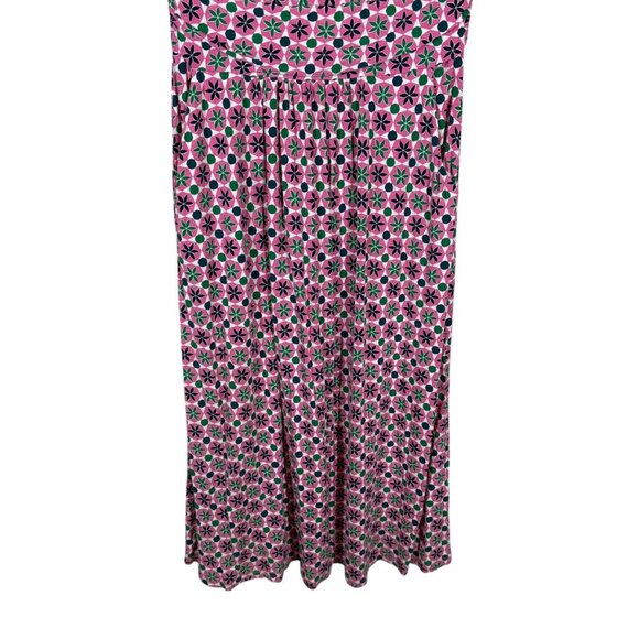 Boden Pink Geometric Floral Midi Dress with Pockets Women's US Size 4 Petite - Picture 4 of 8
